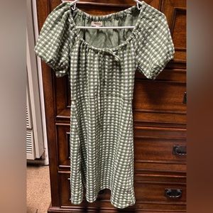 Madewell Jacquard Puff-Sleeve Mini Dress in Gingham Check / X-SMALL